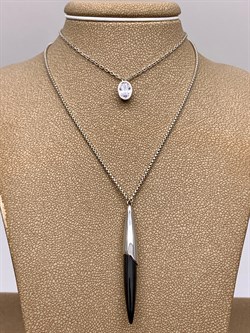 *Колье р.40-43 Черная Керамика арт. TC-N02004-B-W-W-X-X-341 вес 10,3 г - фото 307872