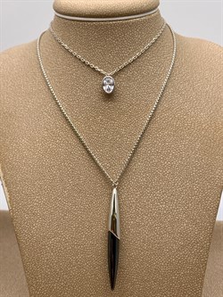 *Колье р.40-43 Черная Керамика арт. TC-N02004-B-W-W-X-X-341 вес 10,3 г - фото 307873