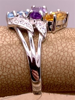 *Кольцо р.18,5 Микс Аметист Голубой Топаз  Цитрин арт. R00470-193 вес 3,54 г - фото 308324 *Кольцо р.18,5 Микс Аметист Голубой Топаз  Цитрин арт. R00470-193 вес 3,54 г - фото 308324