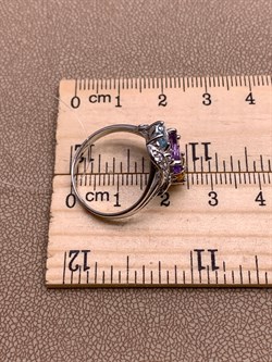 *Кольцо р.18,5 Микс Аметист Голубой Топаз  Цитрин арт. R00470-193 вес 3,54 г - фото 308329 *Кольцо р.18,5 Микс Аметист Голубой Топаз  Цитрин арт. R00470-193 вес 3,54 г - фото 308329