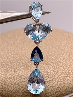*Подвеска Голубой Топаз Лондон арт. P00256-741 Вес 1,85 г - фото 308525