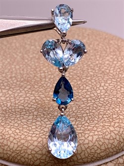 *Подвеска Голубой Топаз Лондон арт. P00256-741 Вес 1,85 г - фото 308526