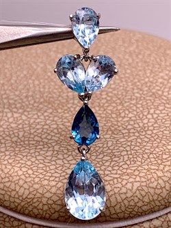 *Подвеска Голубой Топаз Лондон арт. P00256-741 Вес 1,85 г - фото 308528