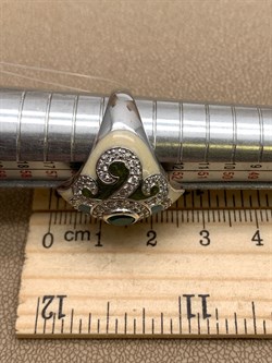 *Кольцо р.17,5 Зеленый Агат Эмаль арт. R00436-325 Вес 6,95 г - фото 308546 *Кольцо р.17,5 Зеленый Агат Эмаль арт. R00436-325 Вес 6,95 г - фото 308546