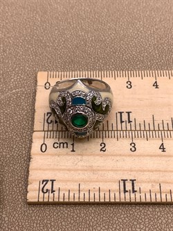 *Кольцо р.17,5 Зеленый Агат Эмаль арт. R00436-325 Вес 6,95 г - фото 308556 *Кольцо р.17,5 Зеленый Агат Эмаль арт. R00436-325 Вес 6,95 г - фото 308556