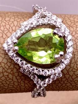 *Кольцо р.17,5 Хризолит арт. R00494-796 Вес 2,98 г - фото 308575 *Кольцо р.17,5 Хризолит арт. R00494-796 Вес 2,98 г - фото 308575
