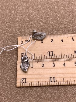 *Серьги Пусеты Белый Фианит Микро Вставки арт. 4851R60287-236 Вес 2,3 г - фото 308654