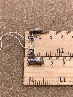 *Серьги Пусеты Белый Фианит Микро Вставки арт. 4851R60287-236 Вес 2,3 г - фото 308655