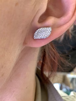 *Серьги Пусеты Белый Фианит Микро Вставки арт. 4851R60287-236 Вес 2,3 г - фото 308657