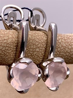 *Серьги Розовый Кварц арт. 02-2214/00РК-00-749 вес 5,18 г - фото 308876