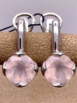 *Серьги Розовый Кварц арт. 02-2214/00РК-00-749 вес 5,18 г - фото 308877