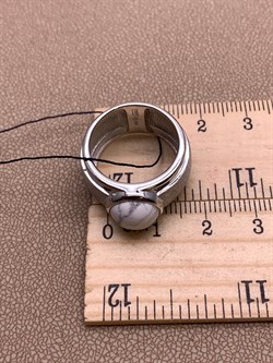 *Кольцо р.17 Белый Агат арт. 01-2636/0МБА-00-759 вес 8,22 г - фото 308900 *Кольцо р.17 Белый Агат арт. 01-2636/0МБА-00-759 вес 8,22 г - фото 308900