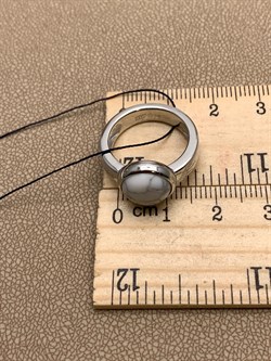 *Кольцо р.16 Белый Агат арт. 01-2635/00БА-00-196 вес 5,20 г - фото 308911 *Кольцо р.16 Белый Агат арт. 01-2635/00БА-00-196 вес 5,20 г - фото 308911