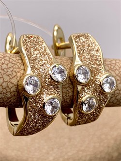 *Серьги Белый Фианит Глиттер арт. Gl-E00143-X-L-W-X-W-006 вес 3,9 г - фото 308959