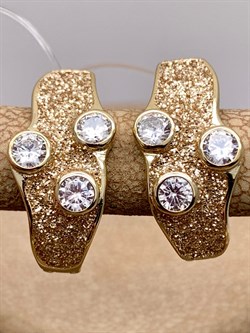 *Серьги Белый Фианит Глиттер арт. Gl-E00143-X-L-W-X-W-006 вес 3,9 г - фото 308960