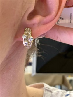 *Серьги Белый Фианит Глиттер арт. Gl-E00143-X-L-W-X-W-006 вес 3,9 г - фото 308962