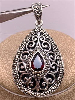 *Подвеска Микс Марказит Гранат Оникс арт. HP667-163 вес 10,57 г - фото 309068