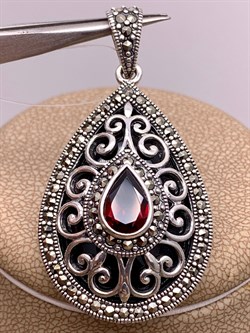 *Подвеска Микс Марказит Гранат Оникс арт. HP667-163 вес 10,57 г - фото 309069