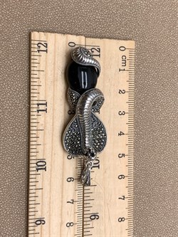 *Подвеска Кобра Микс Марказит Оникс арт. HP0745-518 вес 15.02 г - фото 309072