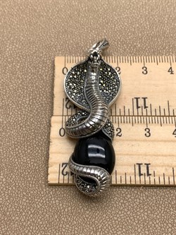 *Подвеска Кобра Микс Марказит Оникс арт. HP0745-518 вес 15.02 г - фото 309073