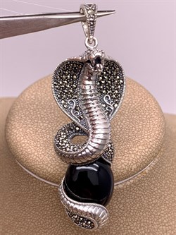 *Подвеска Кобра Микс Марказит Оникс арт. HP0745-518 вес 15.02 г - фото 309076