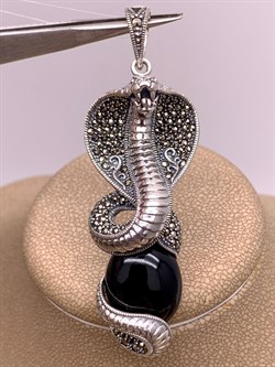 *Подвеска Кобра Микс Марказит Оникс арт. HP0745-518 вес 15.02 г - фото 309077