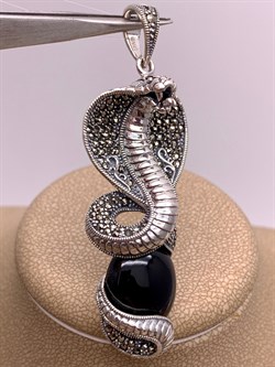 *Подвеска Кобра Микс Марказит Оникс арт. HP0745-518 вес 15.02 г - фото 309078