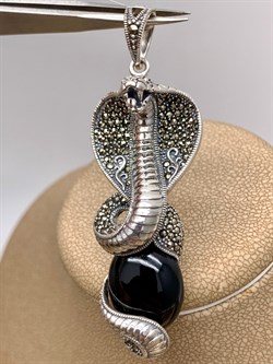 *Подвеска Кобра Микс Марказит Оникс арт. HP0745-518 вес 15.02 г - фото 309080