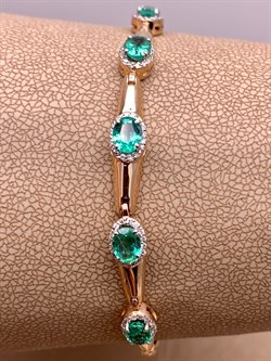 *Браслет р.18 Изумруд цв Красное арт. 10-120366-00-01-544 вес 8,22 г - фото 309144 *Браслет р.18 Изумруд цв Красное арт. 10-120366-00-01-544 вес 8,22 г - фото 309144