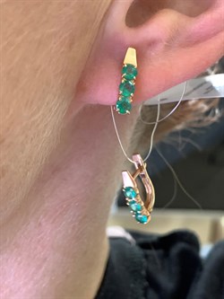 *Серьги Изумруд цв Красное арт. 2-107-323-01-860 вес 2,15 г - фото 309237