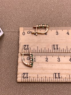 *Серьги Изумруд цв Красное арт. 2-107-323-01-860 вес 2,15 г - фото 309238