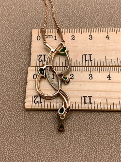 *Колье р.45 Изумруд цв Красное арт 6-218/1-01-092 вес 7,11 г - фото 309244