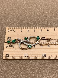 *Колье р.45 Изумруд цв Красное арт 6-218/1-01-092 вес 7,11 г - фото 309246