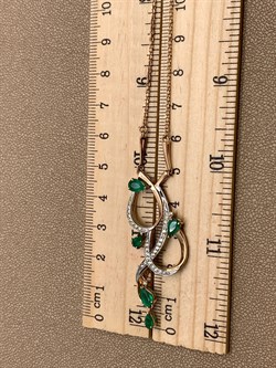 *Колье р.45 Изумруд цв Красное арт 6-218/1-01-092 вес 7,11 г - фото 309248