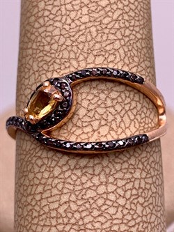 *Кольцо р.18,5 Змейка Цитрин арт. К-3805зрчс405249-142 Вес 1,75 г - фото 309277