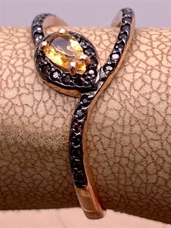 *Кольцо р.18,5 Змейка Цитрин арт. К-3805зрчс405249-142 Вес 1,75 г - фото 309278