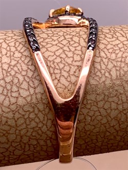 *Кольцо р.18,5 Змейка Цитрин арт. К-3805зрчс405249-142 Вес 1,75 г - фото 309279