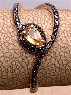 *Кольцо р.18,5 Змейка Цитрин арт. К-3805зрчс405249-142 Вес 1,75 г - фото 309282