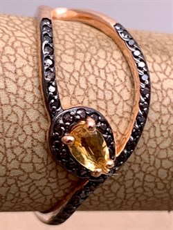 *Кольцо р.18,5 Змейка Цитрин арт. К-3805зрчс405249-142 Вес 1,75 г - фото 309283