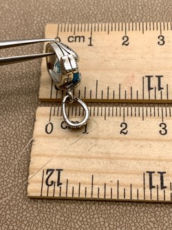 *Подвеска Рыбка Микс Марказит Голубой Топаз арт. HP1262-767 вес 4.06 г - фото 309383