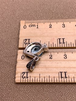 *Подвеска Рыбка Микс Марказит Голубой Топаз арт. HP1262-767 вес 4.06 г - фото 309384