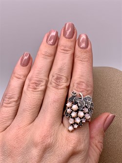 *Кольцо р.19 Виноград Микс Марказит Розовый Перламутр арт. HR665-930 вес 9.85 г - фото 309407 *Кольцо р.19 Виноград Микс Марказит Розовый Перламутр арт. HR665-930 вес 9.85 г - фото 309407