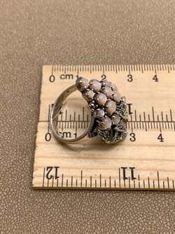 *Кольцо р.18 Виноград Микс Марказит Розовый Перламутр арт. HR665-916 вес 9.86 г - фото 309433 *Кольцо р.18 Виноград Микс Марказит Розовый Перламутр арт. HR665-916 вес 9.86 г - фото 309433