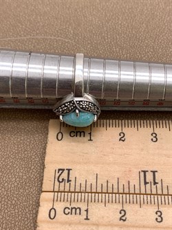 *Кольцо р.17,5 Микс Марказит Амазонит арт. HR1801-912 вес 4,25 г - фото 309434 *Кольцо р.17,5 Микс Марказит Амазонит арт. HR1801-912 вес 4,25 г - фото 309434