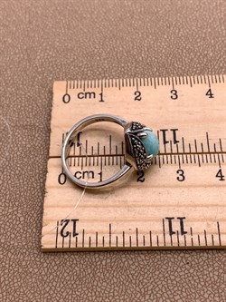 *Кольцо р.17,5 Микс Марказит Амазонит арт. HR1801-912 вес 4,25 г - фото 309441 *Кольцо р.17,5 Микс Марказит Амазонит арт. HR1801-912 вес 4,25 г - фото 309441