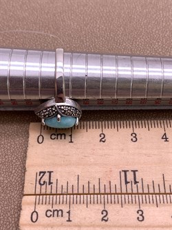 *Кольцо р.19,5 Микс Марказит Амазонит арт. HR1801-936 вес 4,34 г - фото 309443 *Кольцо р.19,5 Микс Марказит Амазонит арт. HR1801-936 вес 4,34 г - фото 309443