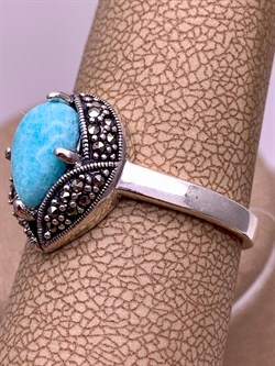 *Кольцо р.19,5 Микс Марказит Амазонит арт. HR1801-936 вес 4,34 г - фото 309446 *Кольцо р.19,5 Микс Марказит Амазонит арт. HR1801-936 вес 4,34 г - фото 309446