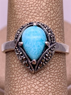 *Кольцо р.19,5 Микс Марказит Амазонит арт. HR1801-936 вес 4,34 г - фото 309447 *Кольцо р.19,5 Микс Марказит Амазонит арт. HR1801-936 вес 4,34 г - фото 309447