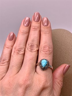 *Кольцо р.19,5 Микс Марказит Амазонит арт. HR1801-936 вес 4,34 г - фото 309448 *Кольцо р.19,5 Микс Марказит Амазонит арт. HR1801-936 вес 4,34 г - фото 309448