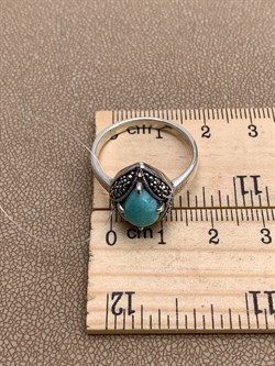 *Кольцо р.19,5 Микс Марказит Амазонит арт. HR1801-936 вес 4,34 г - фото 309450 *Кольцо р.19,5 Микс Марказит Амазонит арт. HR1801-936 вес 4,34 г - фото 309450